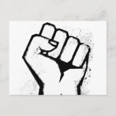 Witte Protests Vuist Briefkaart (Voorkant)