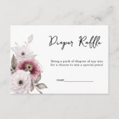 Witte Pruim Bloemenluier Raffle Baby shower Informatiekaartje (Voorkant)