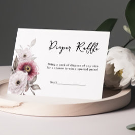 Witte Pruim Bloemenluier Raffle Baby shower Informatiekaartje