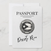 Witte Puerto Rico Paspoort bruiloft Kaart (Achterkant)