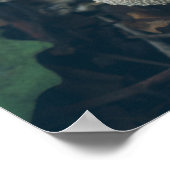 Witte puffbalpaddenstoelen tussen herfstbladeren poster (Hoek)