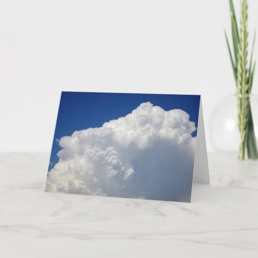 Witte Puffy Clouds in Blue Sky Background Kaart (Voorkant)