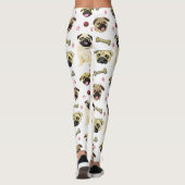 Witte Pug Print Leggings (Achterkant)