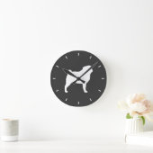 Witte Pug Silhouet Ronde Klok (Huis)