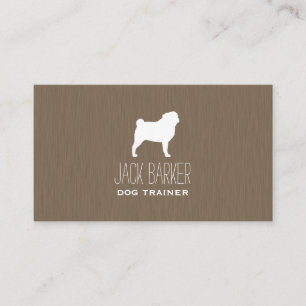 Witte pug silhouet visitekaartje