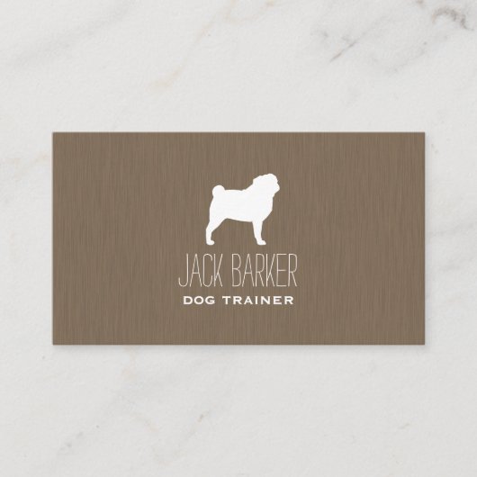 Witte pug silhouet visitekaartje (Voorkant)