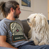 Witte Puli of Komondor Schattigee Mop Dog met Drea T-shirt