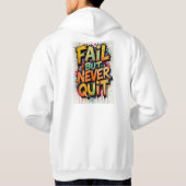 witte pullover hoodie met ontwerp voor volwassenen (Achterkant)
