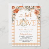 Witte Pumpkin Bow Herfst in Liefde Baby shower Kaart (Voorkant)