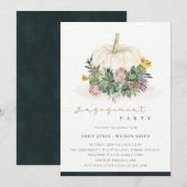 WITTE PUMPKIN SUCCULENT FAUNA VERLOVING INVITE BEDANKKAART (Voorkant / Achterkant)