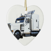 Witte punttractoraanhangwagen keramisch ornament (Rechts)