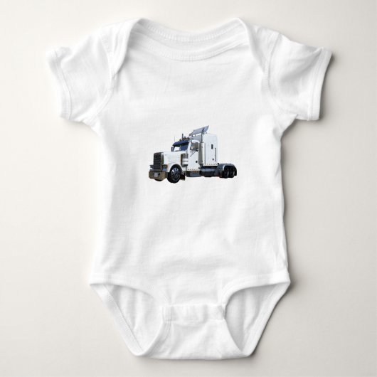 Witte punttractoraanhangwagen romper (Voorkant)
