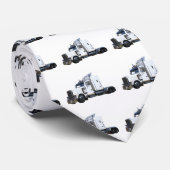 Witte punttractoraanhangwagen stropdas (Opgerold)