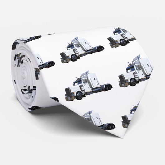 Witte punttractoraanhangwagen stropdas (Opgerold)