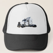 Witte punttractoraanhangwagen trucker pet (Voorkant)