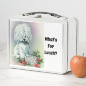 Witte Pup Metalen Lunchbox (In situ)
