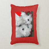 **WITTE PUPPIES** CHRISTMAS ACCENT KUSSEN (Voorkant(Verticaal))