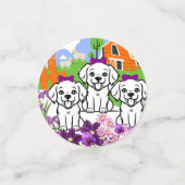 Witte Puppies Confetti (Kleine voorkant)