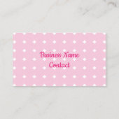 Witte puppy dog met carf roze zakje visitekaartje (Achterkant)