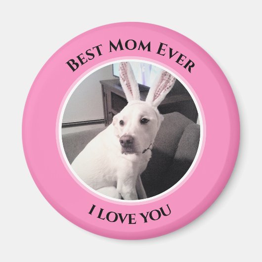 Witte puppy dog met paasmaaltijd magneet (Voorkant)