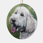 Witte puppy Goldendoedel Keramisch Ornament (Links)