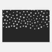 Witte Puppy Paw Print Patroon Aangepast Inpakpapier Vel (Voorkant 2)