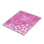 Witte Puppy Paw Prints Waterverf Aangepaste tekst Tegeltje (Zijkant)