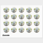 WITTE PUPPY STICKER MET NAAM VAN KIND OF PUPPY. (Vel)