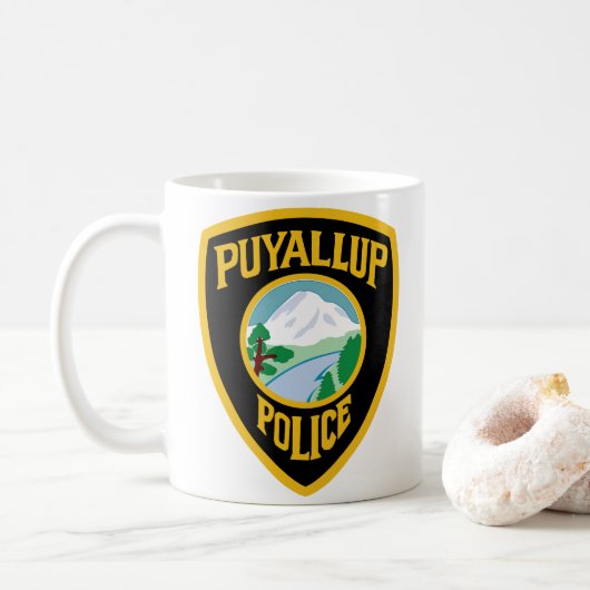 Witte Puyallup Politie Mok (Met donut)