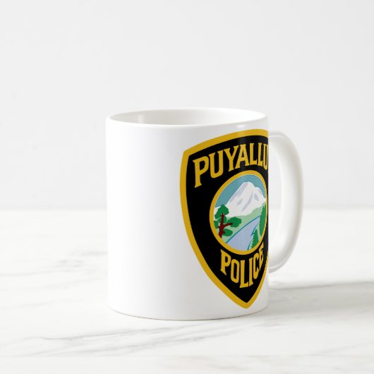 Witte Puyallup Politie Mok (Voorkant rechts)