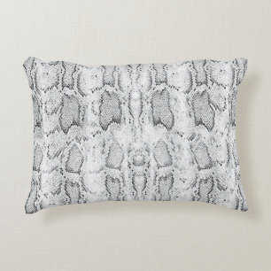 Witte Python Slangenhuid Print Accent Kussen
