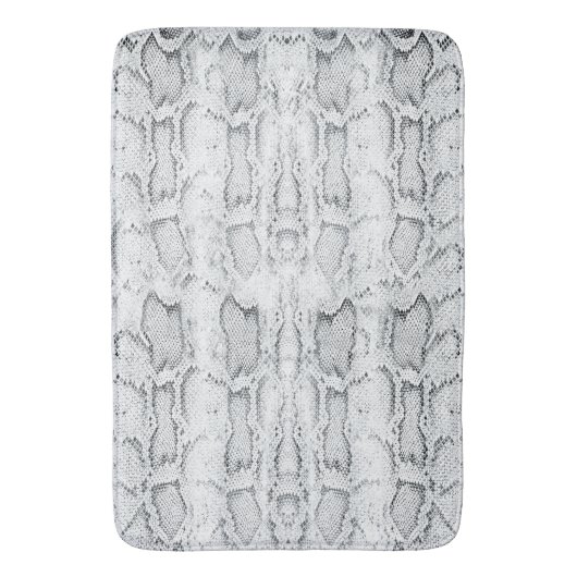 Witte Python Slangenhuid Print Badmat (Voorkant Verticaal)
