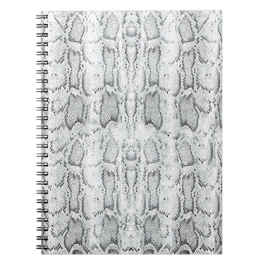 Witte Python Slangenhuid Print Foto Notitieboek (Voorkant)