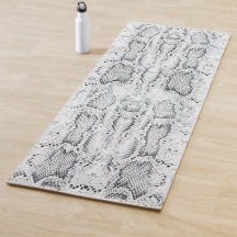 Witte Python Slangenhuid Print Yoga Mat