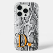 Witte Python Slangenhuid - Rijke Elegante Monogram Case-Mate iPhone Case (Achterkant)