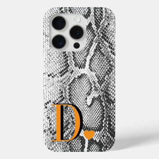 Witte Python Slangenhuid - Rijke Elegante Monogram Case-Mate iPhone Case (Achterkant)