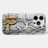 Witte Python Slangenhuid - Rijke Elegante Monogram Case-Mate iPhone Case (Achterkant (horizontaal))