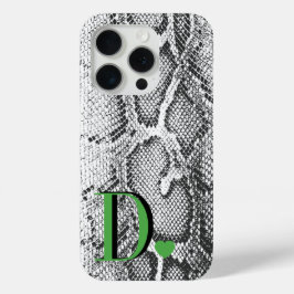 Witte Python Slangenhuid - Rijke Elegante Monogram iPhone 15 Pro Case