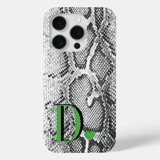 Witte Python Slangenhuid - Rijke Elegante Monogram Case-Mate iPhone Case (Achterkant)