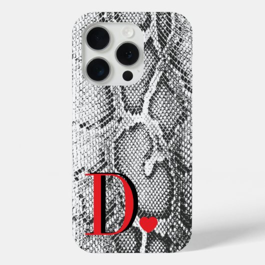 Witte Python Slangenhuid - Rijke Elegante Monogram Case-Mate iPhone Case (Achterkant)
