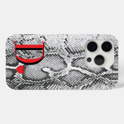 Witte Python Slangenhuid - Rijke Elegante Monogram Case-Mate iPhone Case (Achterkant (horizontaal))