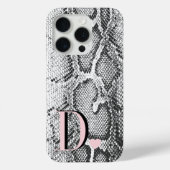 Witte Python Slangenhuid - Rijke Elegante Monogram Case-Mate iPhone Case (Achterkant)
