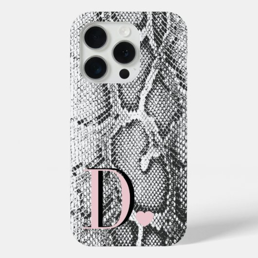 Witte Python Slangenhuid - Rijke Elegante Monogram Case-Mate iPhone Case (Achterkant)