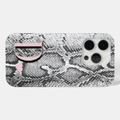 Witte Python Slangenhuid - Rijke Elegante Monogram Case-Mate iPhone Case (Achterkant (horizontaal))