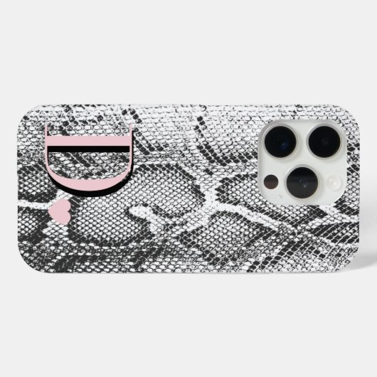 Witte Python Slangenhuid - Rijke Elegante Monogram Case-Mate iPhone Case (Achterkant (horizontaal))
