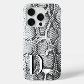Witte Python Slangenhuid - Rijke Elegante Monogram Case-Mate iPhone Case (Achterkant)