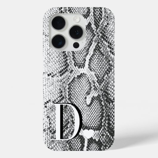 Witte Python Slangenhuid - Rijke Elegante Monogram Case-Mate iPhone Case (Achterkant)