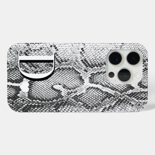 Witte Python Slangenhuid - Rijke Elegante Monogram Case-Mate iPhone Case (Achterkant (horizontaal))