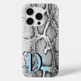 Witte Python Slangenhuid - Rijke Elegante Monogram iPhone 15 Pro Case