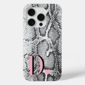 Witte Python Slangenhuid - Rijke Elegante Monogram Case-Mate iPhone Case (Achterkant)